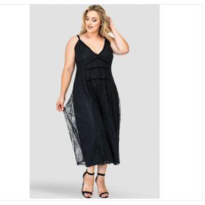 Standards & Practices Bethany Lace Slip Dress Black - Size 1X (14/16)